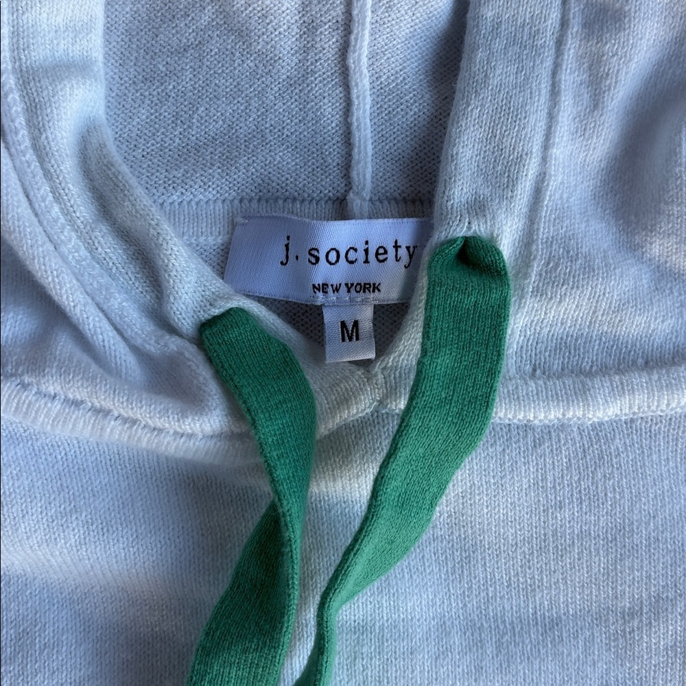 J Society White Hoodie with Green Details woman’s medium - Picture 7 of 9